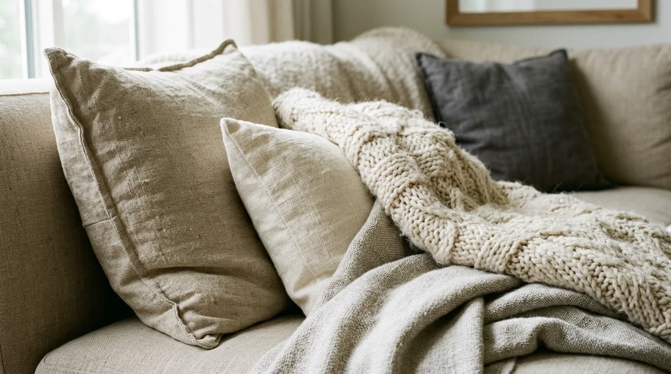 Keep styling edited so the neutral palette can breathe inspiration for a neutral home interior.
